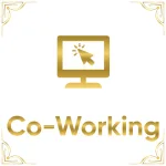 Icono de computador con mouse, Co Working